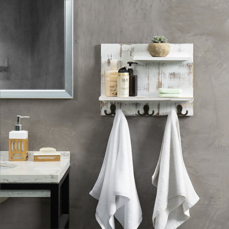 Bathroom shelf with hand towel online bar